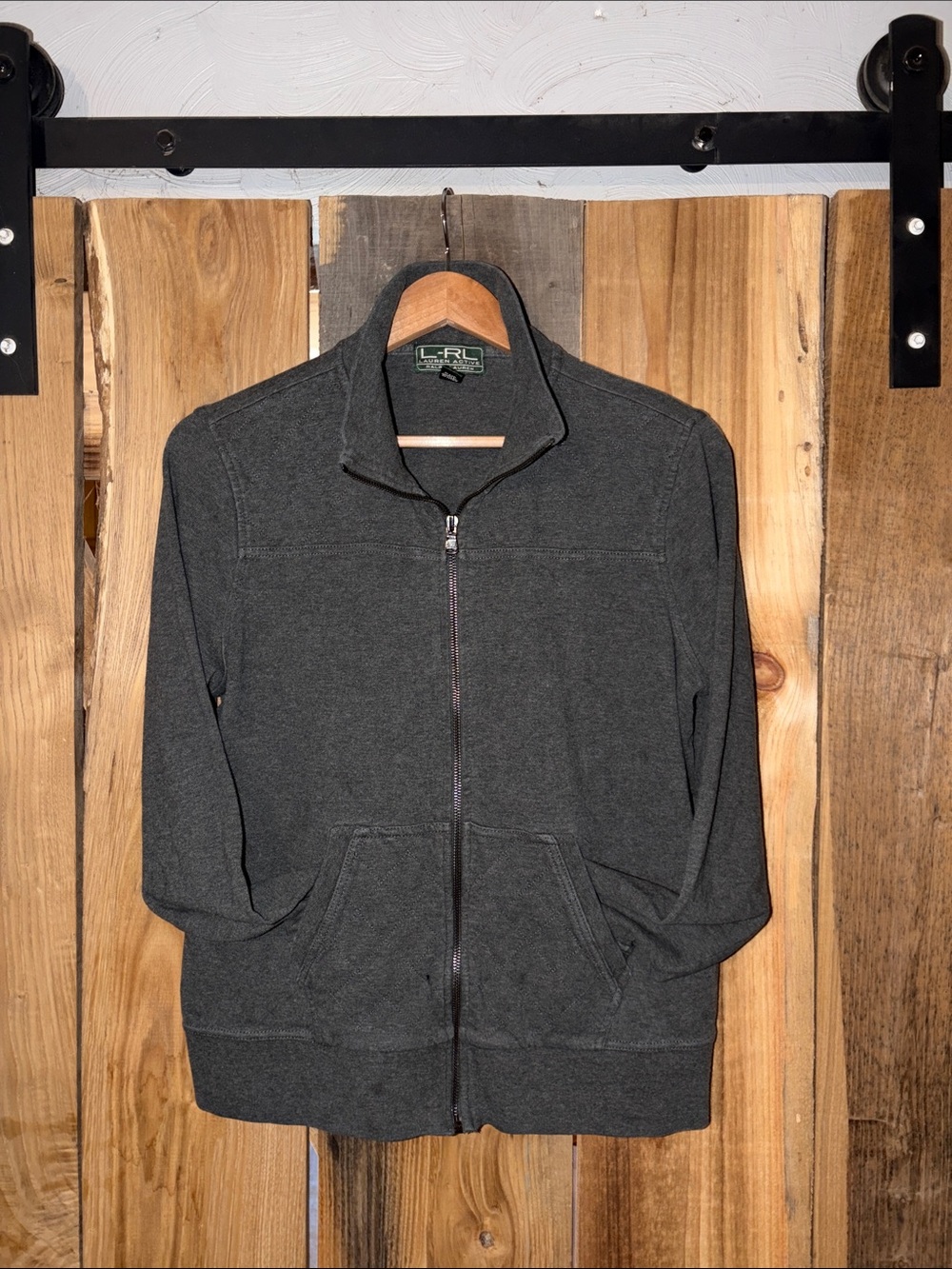 Y2K Lauren Ralph Lauren Dark Charcoal Full-Zip Lauren Active Jacket